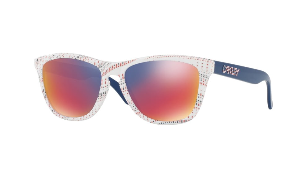 Oakley FROGSKINS OO9013 Single Vision Prescription Sunglasses OO9013-901385-55 - Lens Diameter 55 mm, Frame Color White Team Usa Kinetist