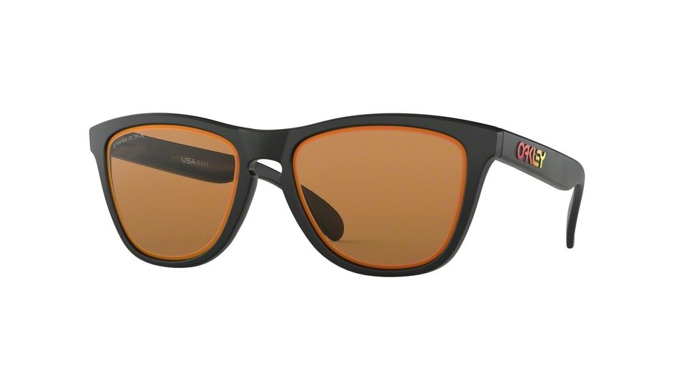 Oakley Frogskins OO9013 Single Vision Prescription Sunglasses OO9013-9013E2-55 - Lens Diameter 55 mm, Frame Color Matte Black