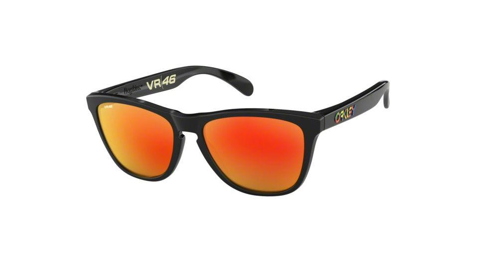 Oakley Frogskins OO9013 Single Vision Prescription Sunglasses OO9013-9013E6-55 - Lens Diameter 55 mm, Frame Color Polished Black