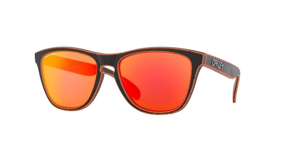 Oakley Frogskins OO9013 Single Vision Prescription Sunglasses, 55mm, Racewarn Orange, OO9013-9013G1-55-SV