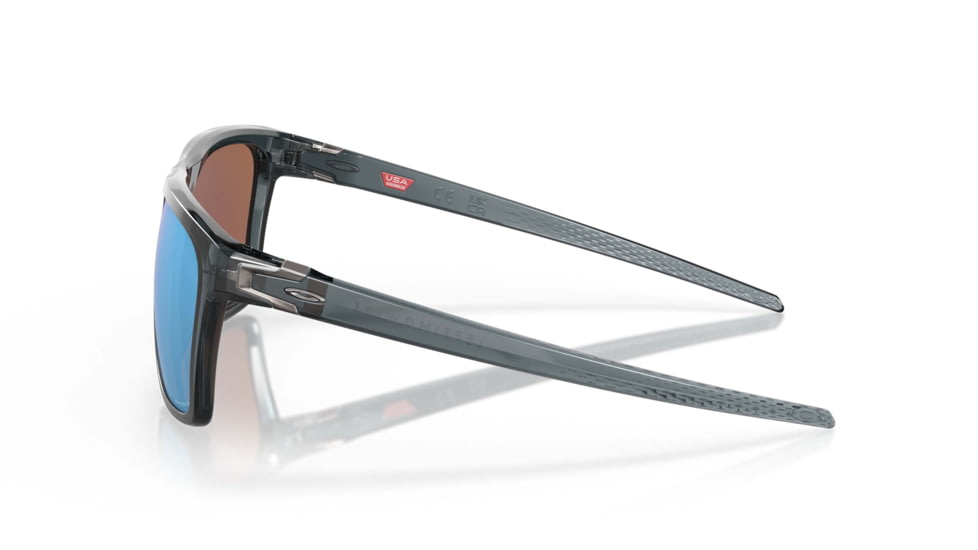Oakley Leffingwell Sunglasses, Crystal Black Frame, Prizm Deep Water Lens, Polarized, 57, OO9100-910005-57