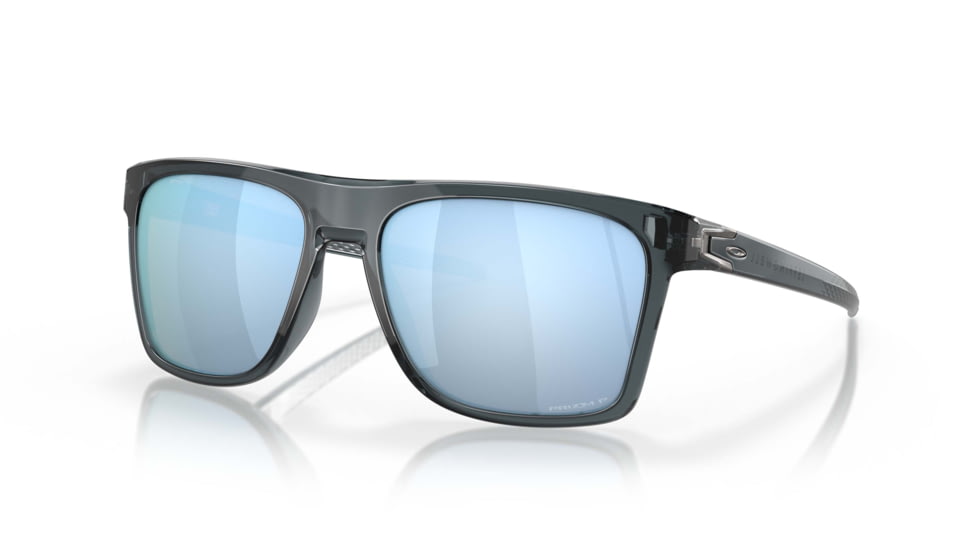Oakley Leffingwell Sunglasses, Crystal Black Frame, Prizm Deep Water Lens, Polarized, 57, OO9100-910005-57