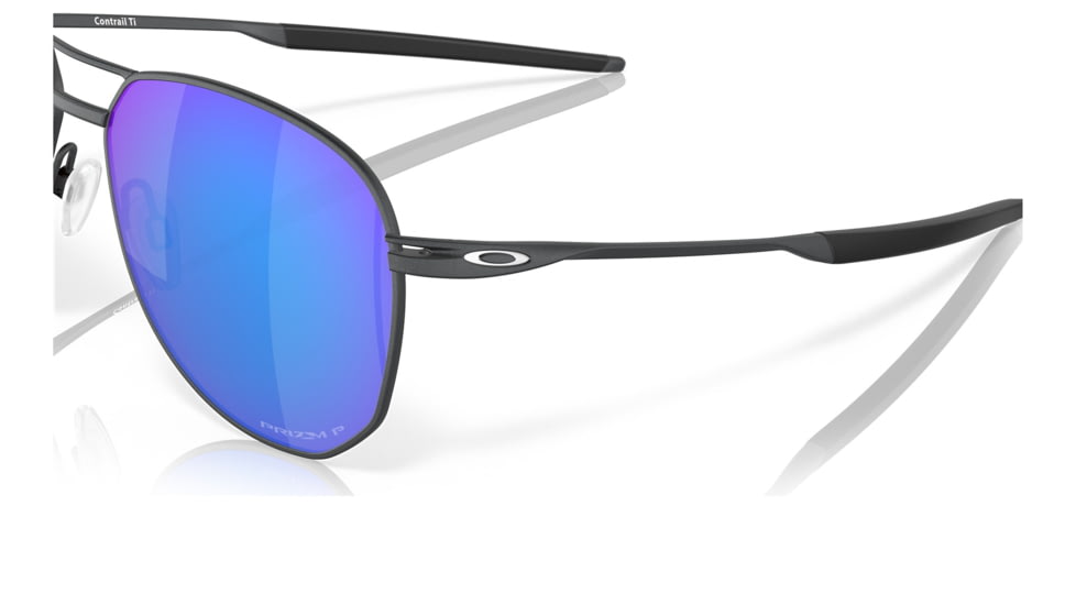 Oakley OO6050 Contrail TI Sunglasses - Men's, Satin Light Steel Frame, Prizm Sapphire Polarized Lens, 57, OO6050-605004-57