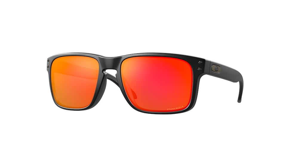Oakley OO9102 Holbrook Sunglasses, Matte Black Frame, Prizm Ruby Lenses, OO9102-9102E2-55