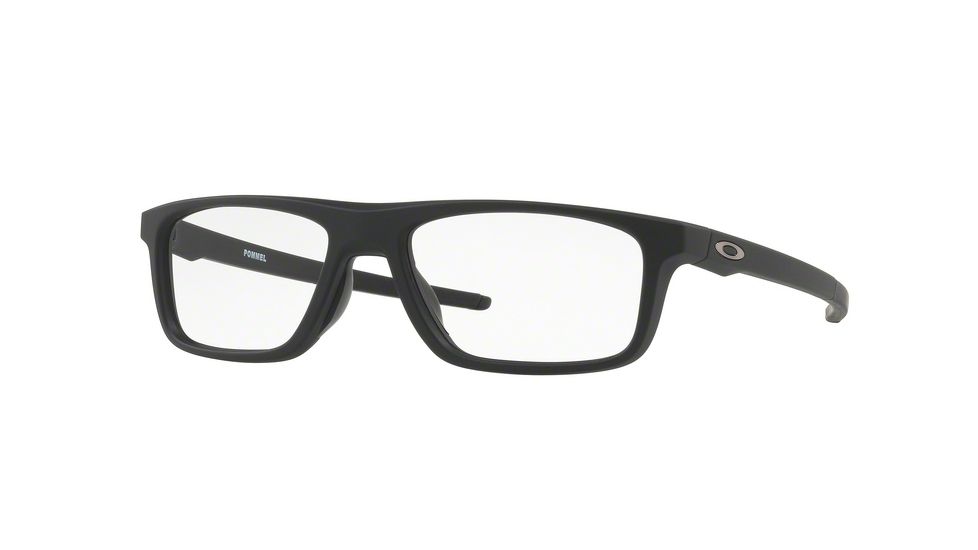 Oakley POMMEL OX8127 Single Vision Prescription Eyeglasses 812701-53 - Satin Black Frame, Clear Lenses