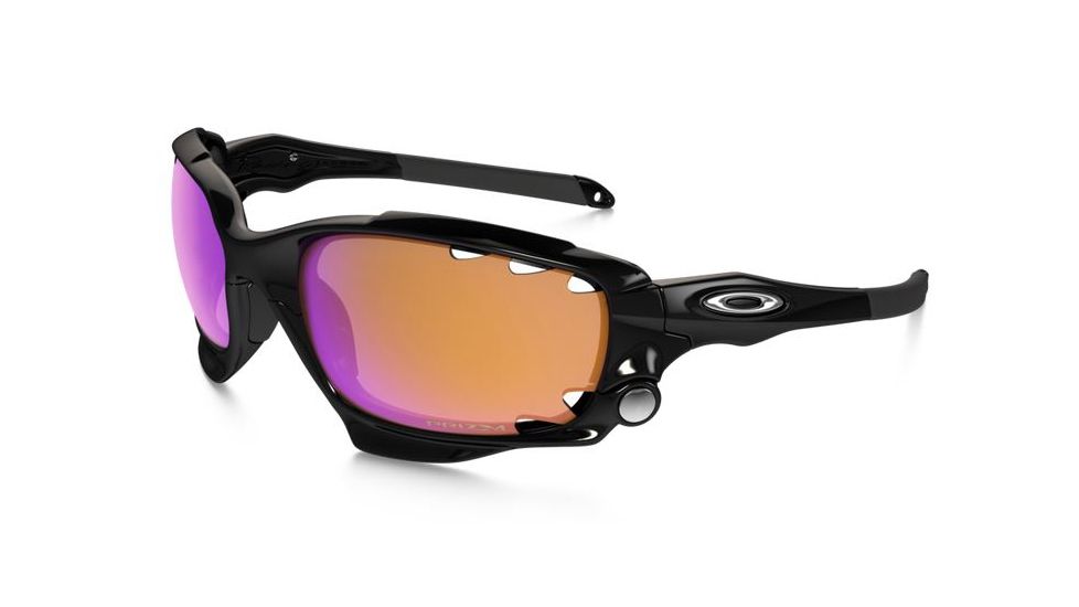 Oakley Racing Jacket Sunglasses Polished Black Frame, Prizm Trail &amp; Clear Vented Lens-OO9171-33