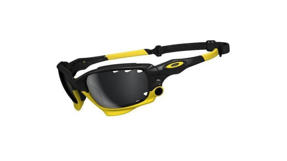 Oakley Racing Jacket LiveStrong Single Vision Prescription Sunglasses - Polished Black/Yellow Frame