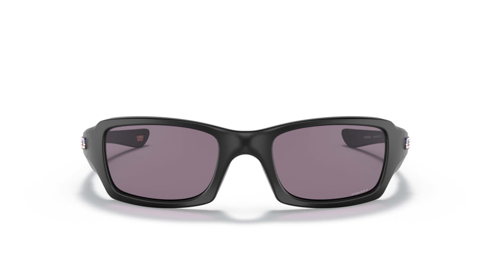 Oakley SI Fives Squared Sunglasses, Matte Black/USA Flag Frame, Prizm Gray Lens, OO9238-3554