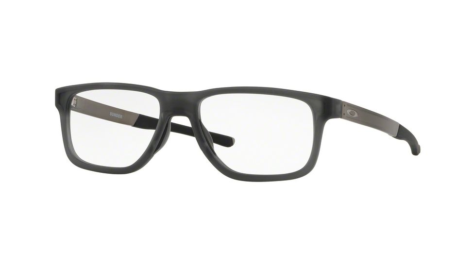 Oakley SUNDER OX8123 Prescription Eyeglasses 812302-55 - Satin Grey Smoke Frame, Clear Lenses