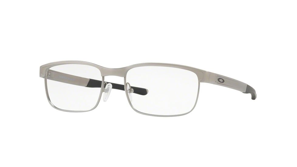 Oakley SURFACE PLATE OX5132 Progressive Prescription Eyeglasses 513203-54 - Satin Chrome Frame, Clear Lenses