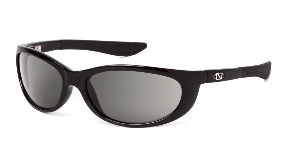 ONOS Petite Boy Single Vision Prescription Sunglasses, Glossy Black Frame, Polarized, 129AMPLSV