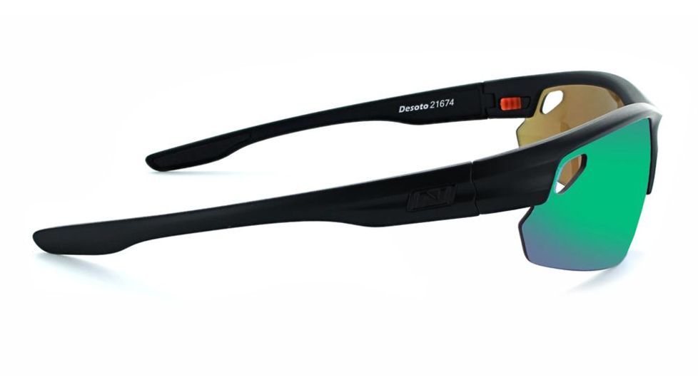 Optic Nerve Desoto Flip Off Sunglasses, Matte Black Frame, Lens 3 Sets- Brown with Green Mirror, Copper, Clear 21674