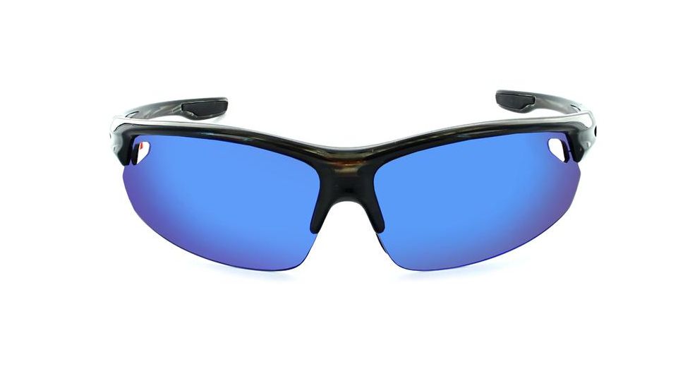 Optic Nerve Desoto Flip Off Sunglasses, Shiny Driftwood Ocean Frame, Lens 3 Sets- Grey with Blue Mirror, Copper, Clear 17047
