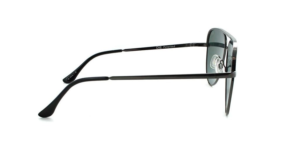 Optic Nerve One Flatscreen Sunglasses, Shiny Gunmetal Frame, Polarized Smoke with Green Mirror Lens 18050