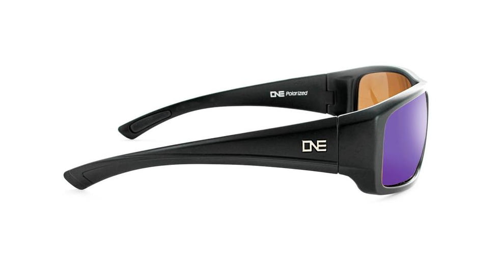 Optic Nerve One Gamefish Sunglasses, Matte Black Frame, Polarized Brown with Blue Mirror Lens 17024