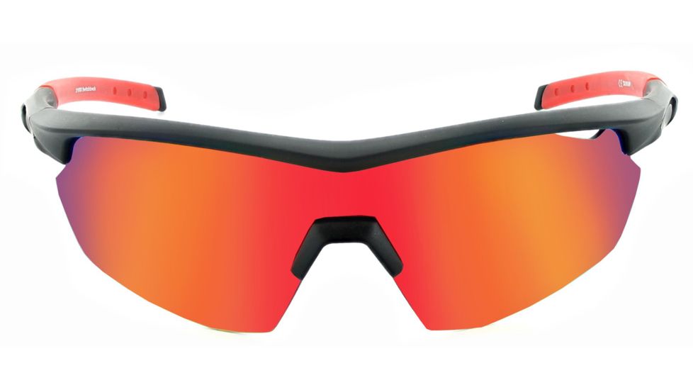 Optic Nerve Switchback Sunglasses, Matte Black w/ Red Tips, 21908