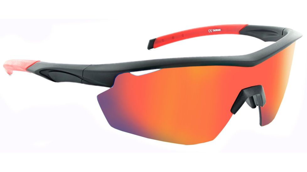 Optic Nerve Switchback Sunglasses, Matte Black w/ Red Tips, 21908