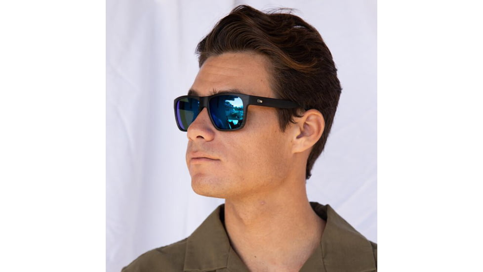 OTIS LIFE ON MARS Sunglasses, Black Woodland Matte/Mirror Blue Polar, 55-17-135, 21-2101P