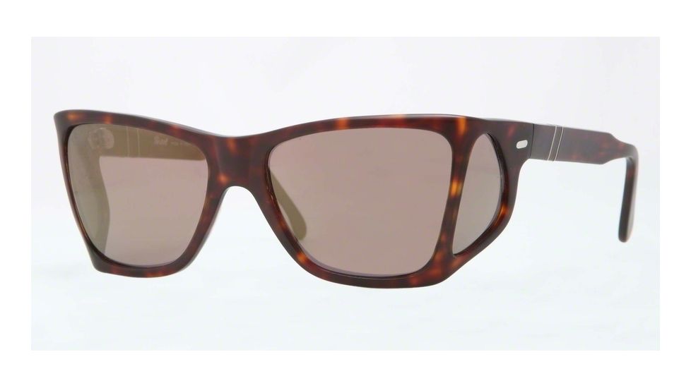 Persol PO0009 Progressive Prescription Sunglasses PO0009-899-O3-57 - Lens Diameter 57 mm, Frame Color Matte Havana
