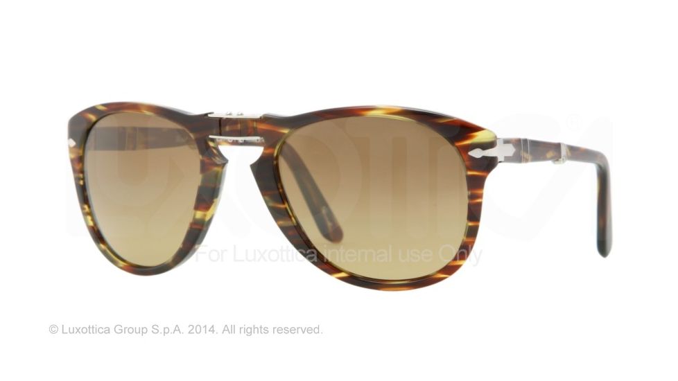Persol PO0714 Bifocal Prescription Sunglasses PO0714-938-81-54 - Lens Diameter 54 mm, Frame Color Green Striped Brown
