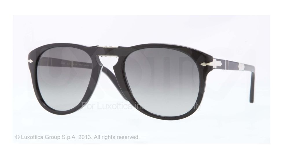 Persol PO0714SM Progressive Prescription Sunglasses PO0714SM-95-71-52 - Lens Diameter 52 mm, Frame Color Black