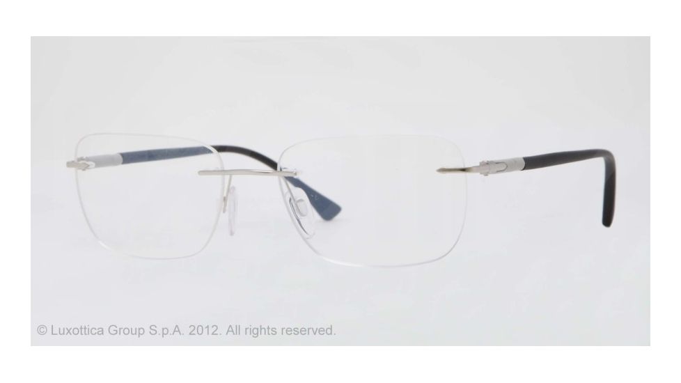 Persol PO2428V Bifocal Prescription Eyeglasses 1014-52 - Silver Frame, Demo Lens Lenses