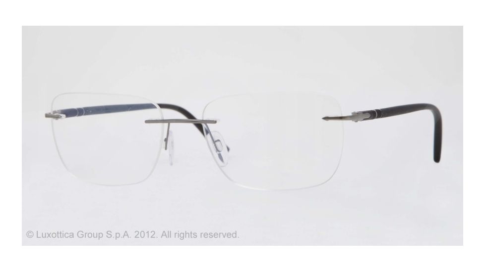 Persol PO2428V Bifocal Prescription Eyeglasses 1030-52 - Matte Gunmetal Frame, Demo Lens Lenses