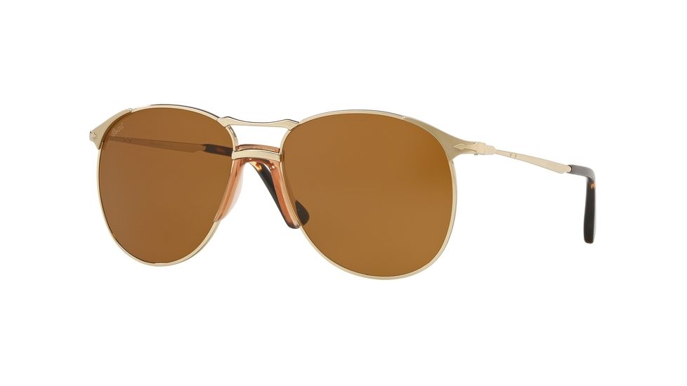 Persol PO2649S Progressive Prescription Sunglasses, 55mm, Gold, PO2649S-107633-55-PRO