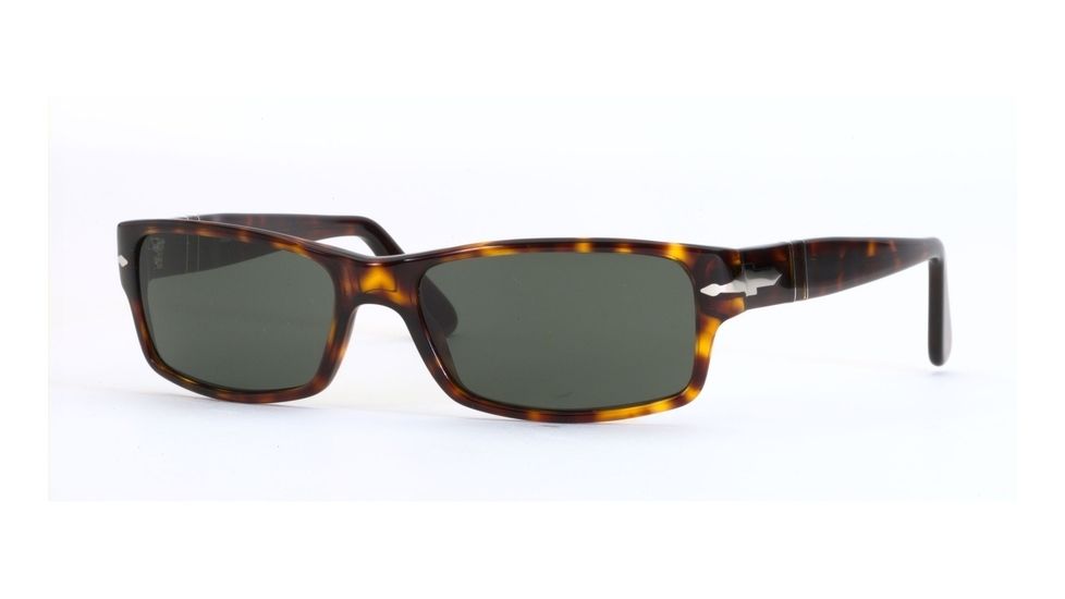 Persol PO2747S Acetate Frame Classics Sunglasses, Havana Frame, Crystal Green Lenses, 24/31-57
