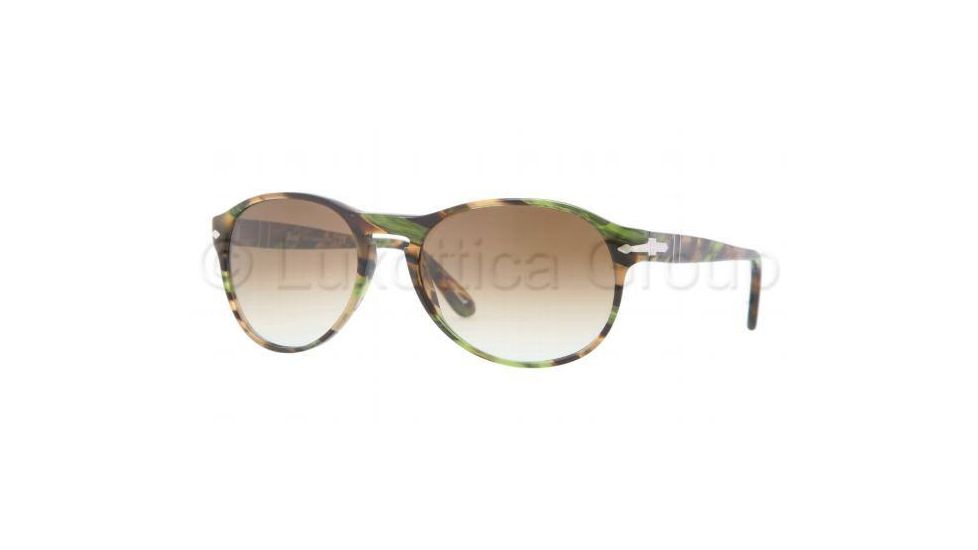 Persol PO2931S Bifocal Prescription Sunglasses PO2931S-974-51-5317 - Lens Diameter 53 mm, Frame Color Brown Stripped Green