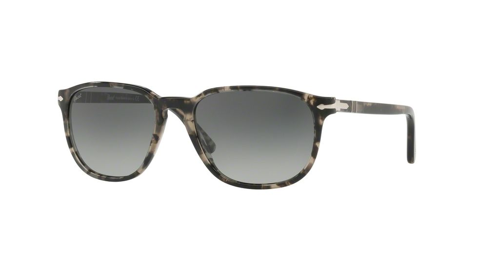 Persol PO3019S Sunglasses 106371-52 - Spotted Grey Black Frame, Grey Gradient Gold Mirror Lenses