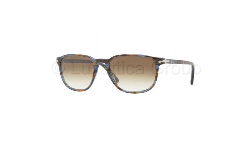 Persol PO3019S Sunglasses 944/51-5218 - Blue Striped Horn Frame, Crystal Brown Gradient Lenses