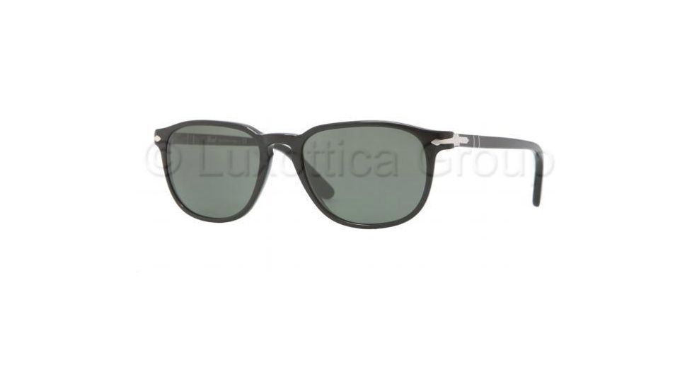 Persol PO3019S Sunglasses 95/31-5200 - Black Frame, Crystal Green Lenses