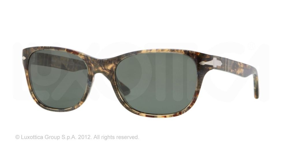 Persol PO3020S Progressive Prescription Sunglasses PO3020S-929-58-57 - Lens Diameter 57 mm, Frame Color Brown Spotted Blue