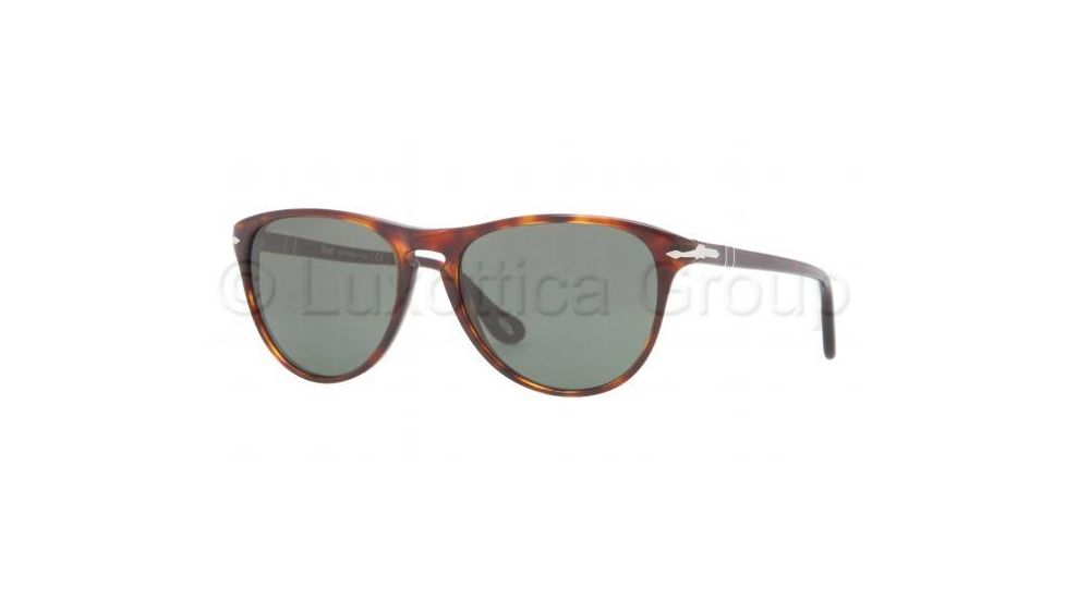 Persol PO3038S Sunglasses 24/31-5200 - Havana Frame, Crystal Green Lenses