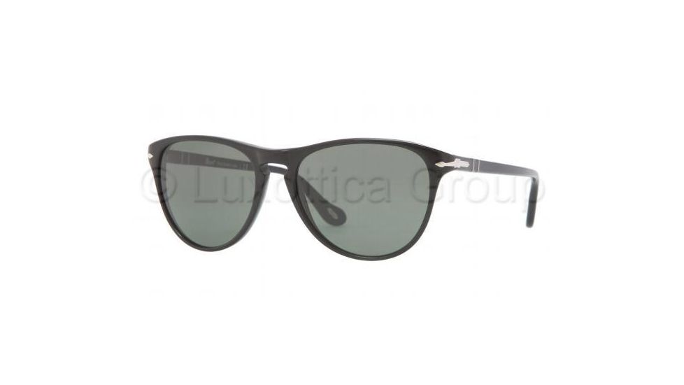 Persol PO3038S Sunglasses 95/31-5200 - Black Frame, Crystal Green Lenses