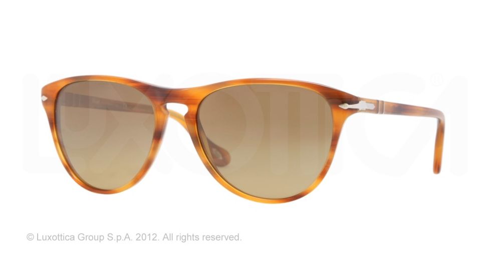Persol PO3038S Bifocal Prescription Sunglasses PO3038S-960-81-52 - Lens Diameter 52 mm, Frame Color Striped Brown