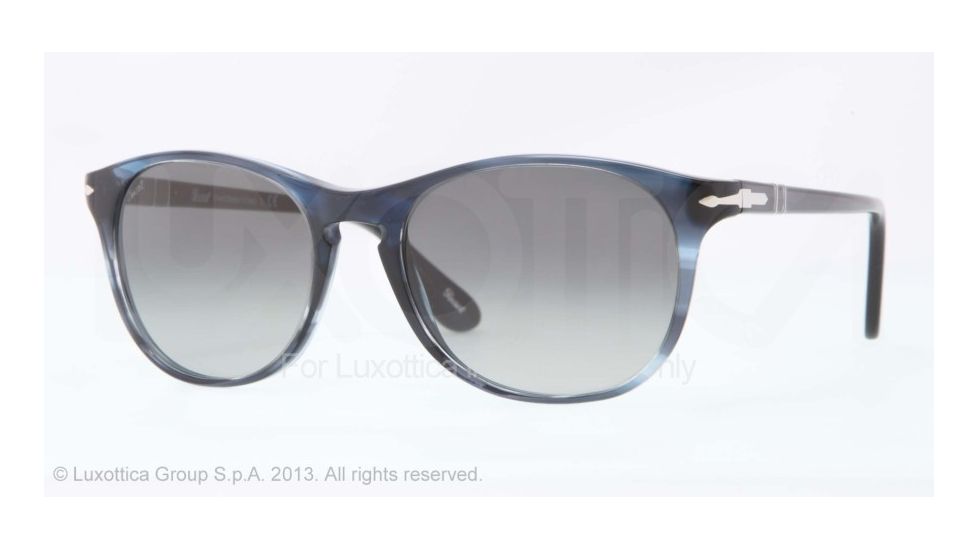 Persol PO3042S Bifocal Prescription Sunglasses PO3042S-997-71-54 - Lens Diameter 54 mm, Frame Color Brown Stripped Azure