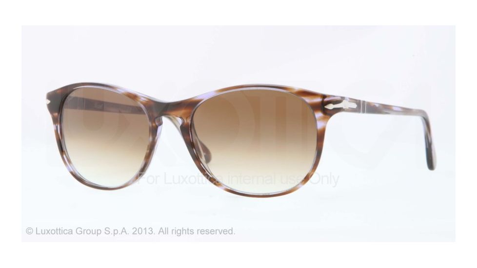 Persol PO3042S Bifocal Prescription Sunglasses PO3042S-998-51-54 - Lens Diameter 54 mm, Frame Color Brown Stripped Violet