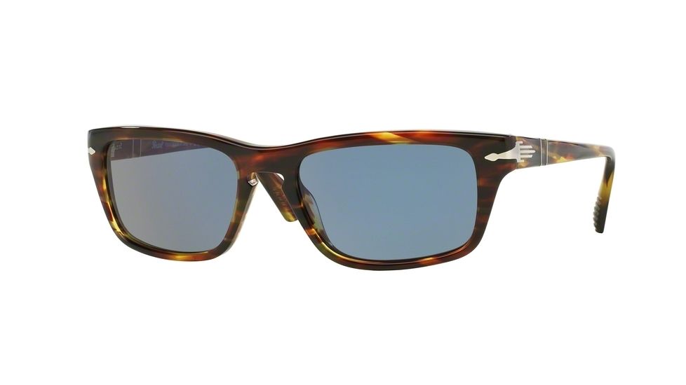 Persol PO3074S Progressive Prescription Sunglasses PO3074S-938-56-55 - Lens Diameter 55 mm, Frame Color Stripped Green