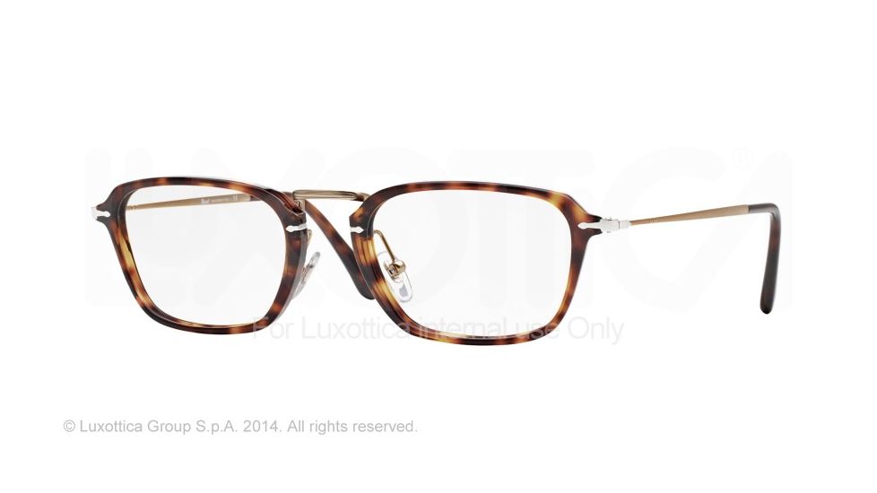 Persol PO3079V Single Vision Prescription Eyeglasses 24-50 - Havana Frame