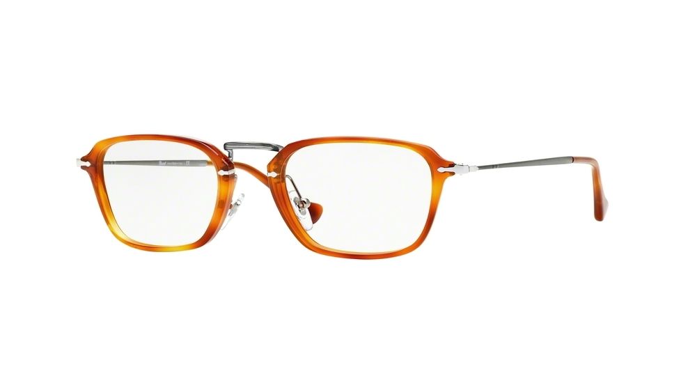 Persol PO3079V Single Vision Prescription Eyeglasses 96-52 - Light Havana Frame