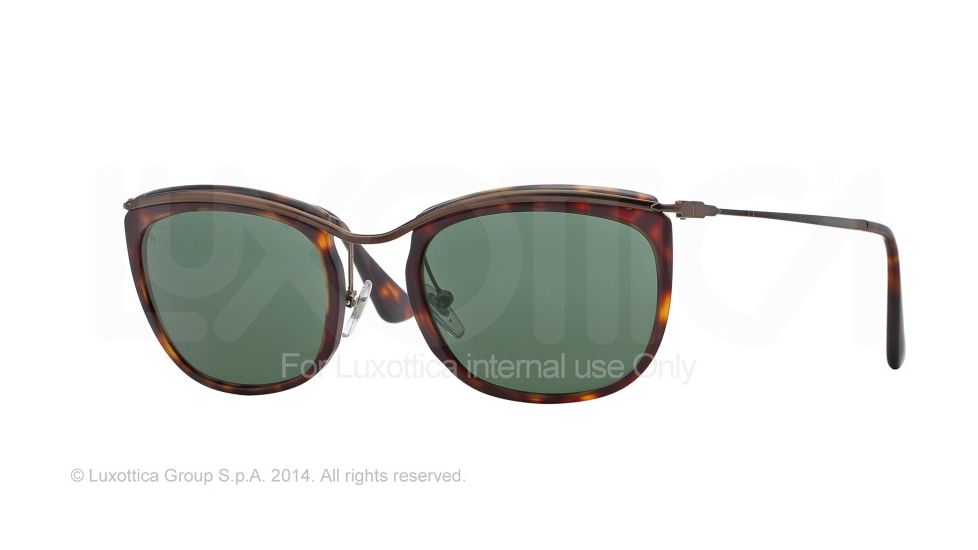 Persol PO3081S Sunglasses 899/31-52 - Matte Havana Frame, Green Lenses