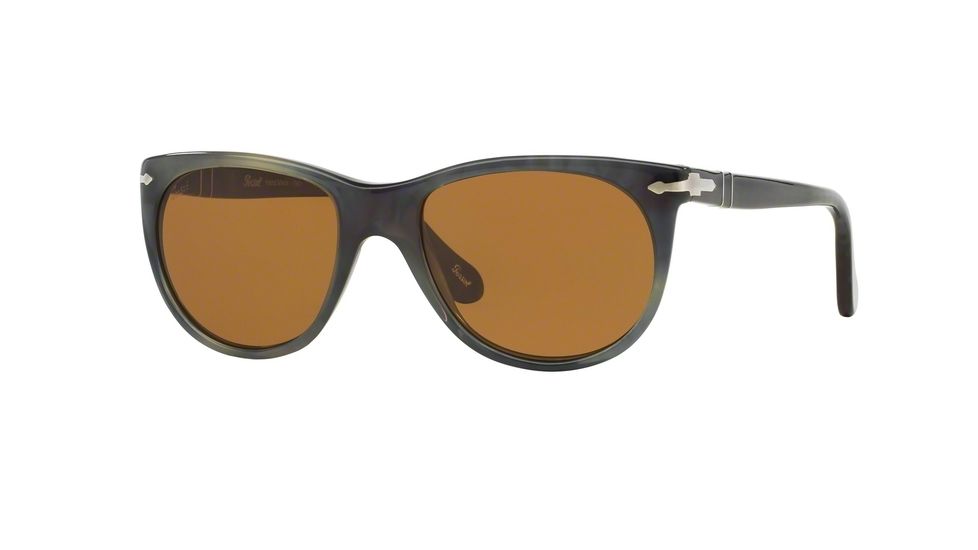 Persol PO3097S Progressive Prescription Sunglasses PO3097S-101733-51 - Lens Diameter 51 mm, Frame Color Stripped Grey Havana