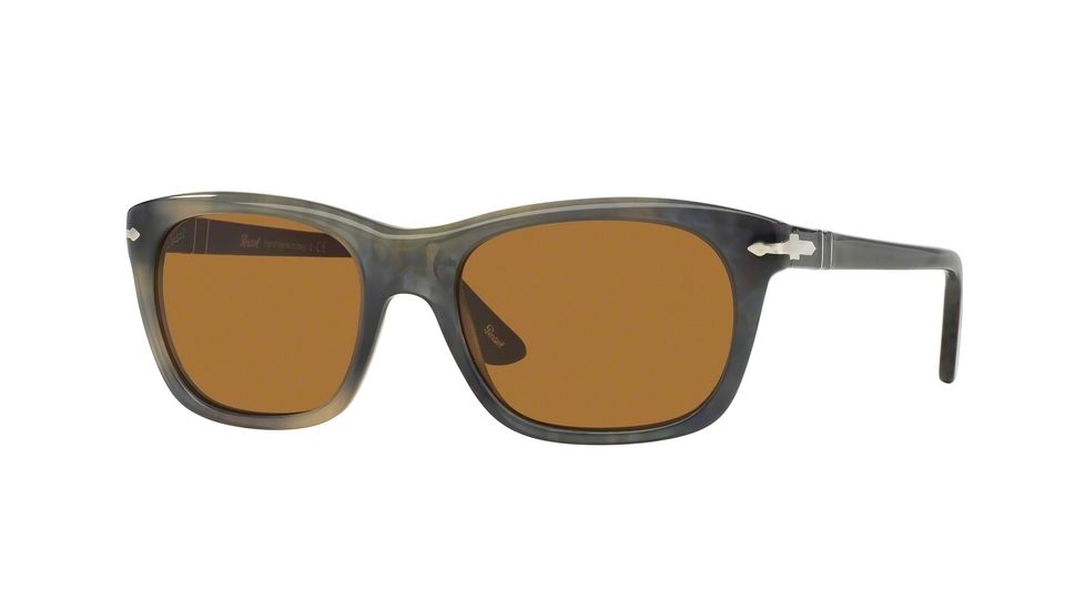 Persol PO3101S Sunglasses 101733-54 - Stripped Grey Havana Frame, Brown Lenses