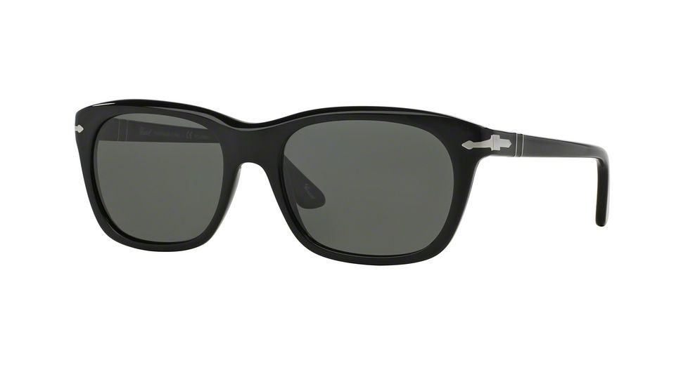 Persol PO3101S Sunglasses 95/58-54 - Black Frame, Green Polarized Lenses