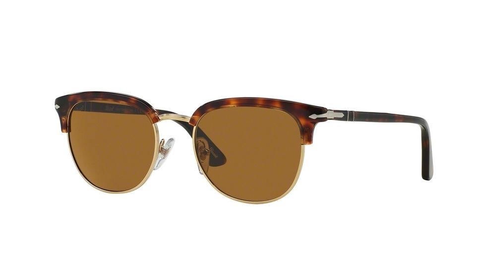 Persol PO3105S Single Vision Prescription Sunglasses PO3105S-24-33-51 - Lens Diameter 51 mm, Frame Color Havana