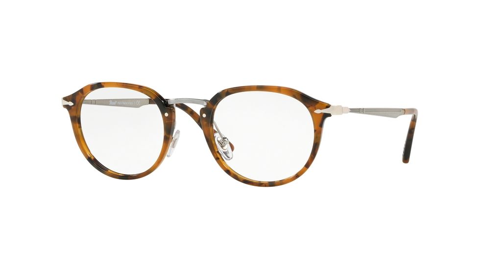 Persol PO3168V Single Vision Prescription Eyeglasses 1073-48 - Tortoise Dark Brown Frame