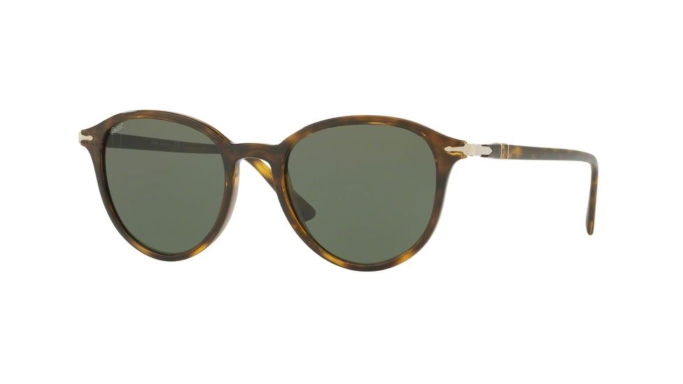 Persol PO3169S Sunglasses 105431-50 - Dark Havana Frame, Green Lenses
