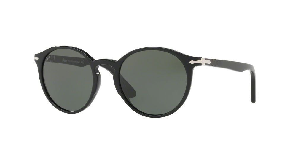 Persol PO3171S Sunglasses 95/31-49 - Black Frame, Green Lenses